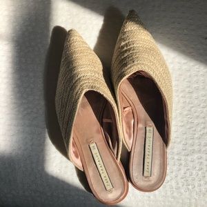 Zara jute mules slip on pointed flats